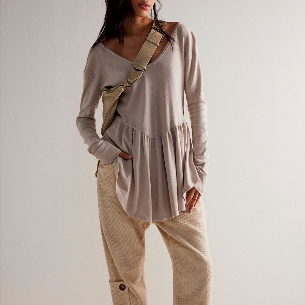 Care FP Rose Petal Tee - Free People Long Sleeve Tunic Top